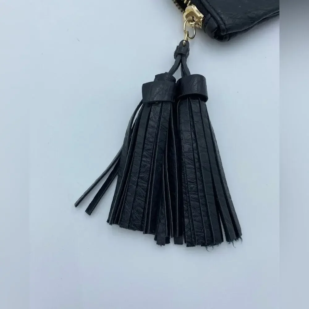 Ark & Co Clutch/makeup Bag Black Quiet Luxury‎ Leather